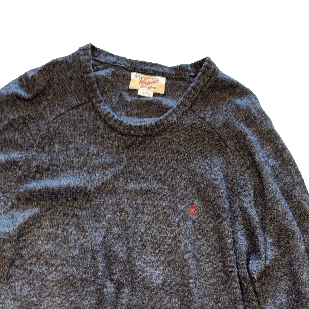 Original Penguin Mens Large Charcoal Grey Wool Blend Sweater